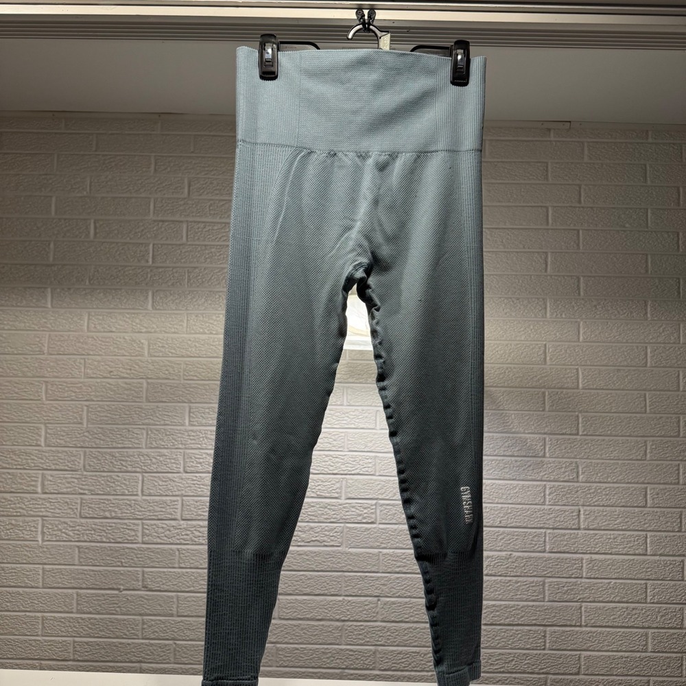 Gymshark Seamless Leggings Slate Blue High Waisted Workout Athleisure Size Mediu